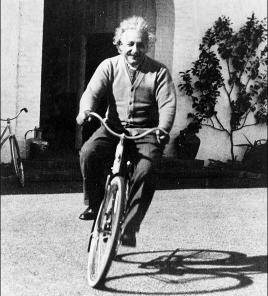 Einstein on a bike